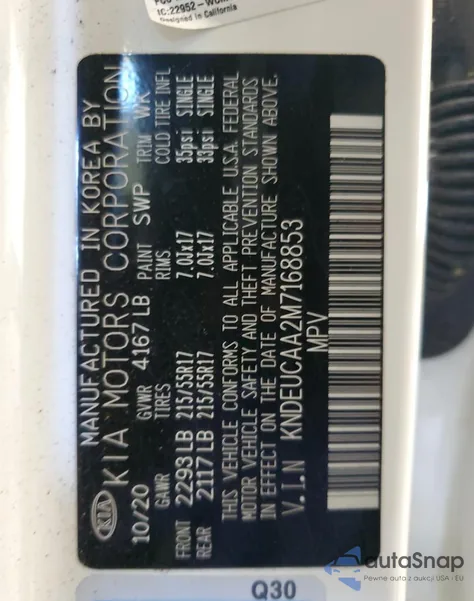 2021 Kia Seltos S from USA, damaged, VIN KNDEUCAA2M7168853